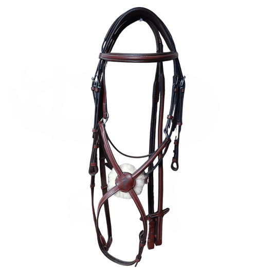 Brown Anatomical Horse Bridle with Breastplate – Leather Set - BH3 Oak Brown - Youshaelia