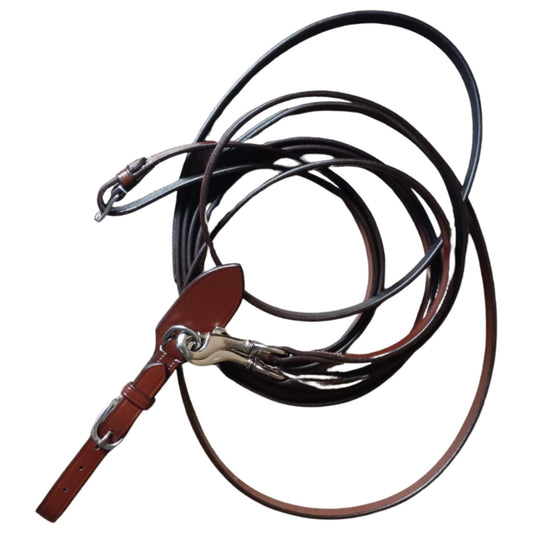 Brown Leather Horse Reins with Clips – Durable Riding Reins