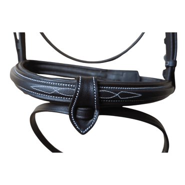 Black Leather Horse Bridle with Reins – Padded Fancy Stitch - BH-02 Havana - Youshaelia