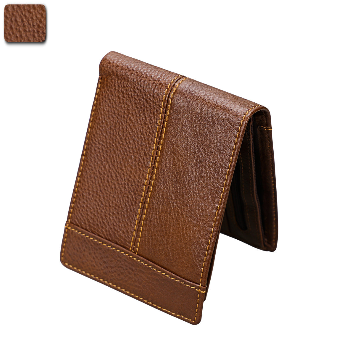 Brown leather wallet on a white background
